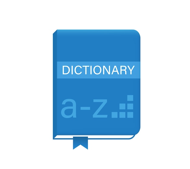 Vector blue dictionary with bookmark mockup