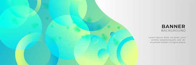 Blue digital technology banner background design template with gradient blue green yellow color.