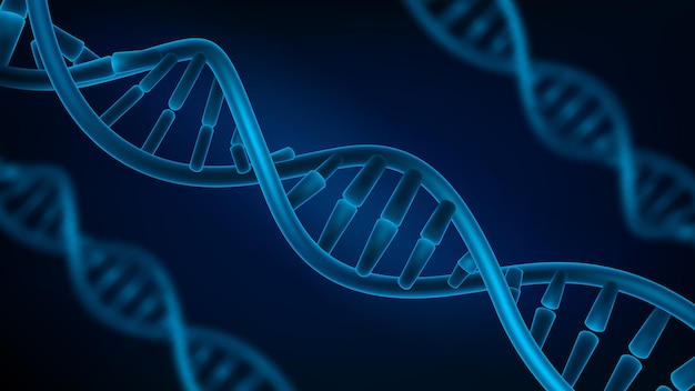 青い DNA 構造 医学の背景 ベクトル図