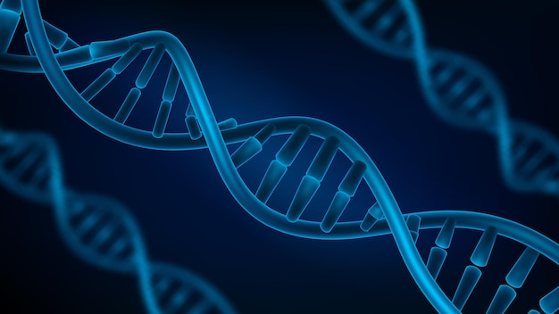 Struttura blu del dna sfondo della scienza medica illustrazione vettoriale