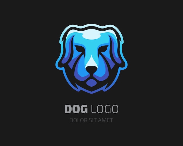 Vector blue dog logo