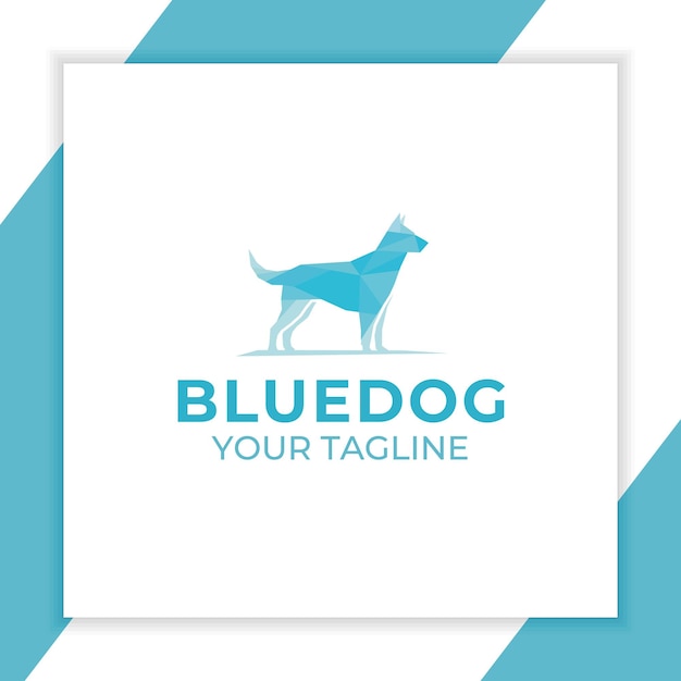 blue dog polygon logo design