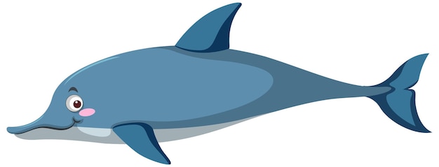 Vector blue dolphin in cartoon style