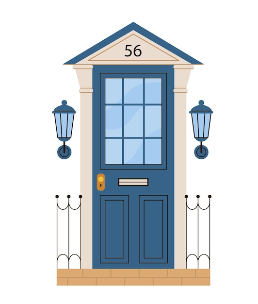 Open door house background flat design isolated Vector Image