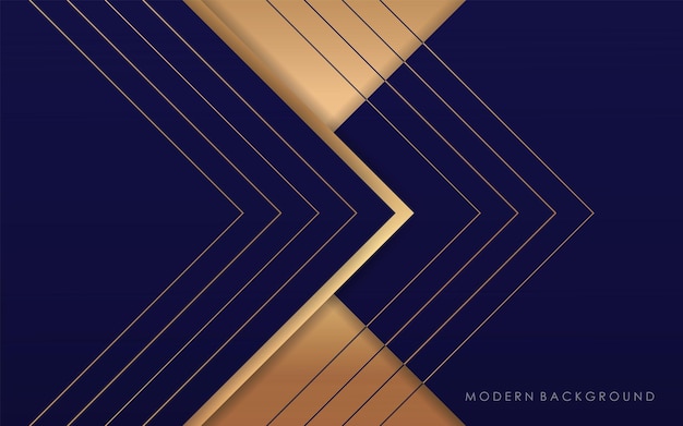Vettore sfondo moderno di lusso blu e dorato