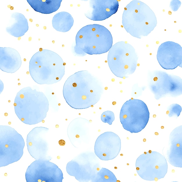 Blue dots pattern watercolor in watercolor style on black background