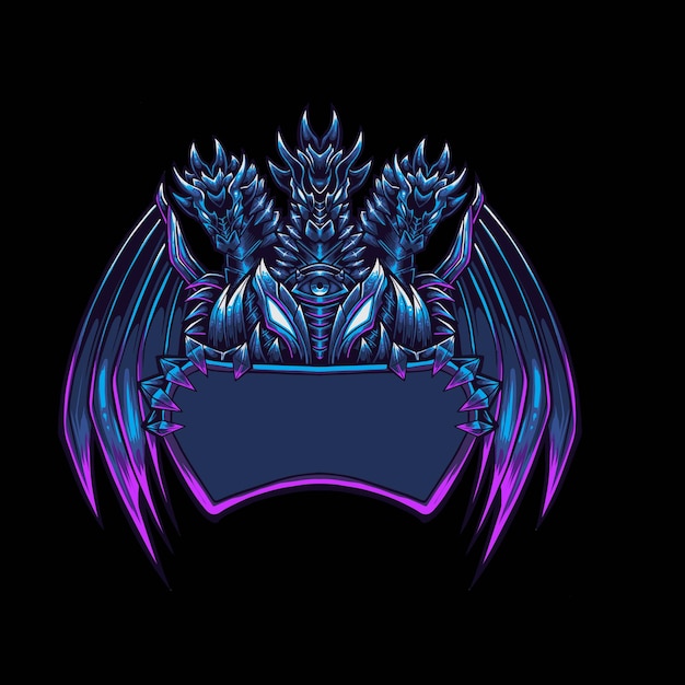 Logo della mascotte del drago blu per esport