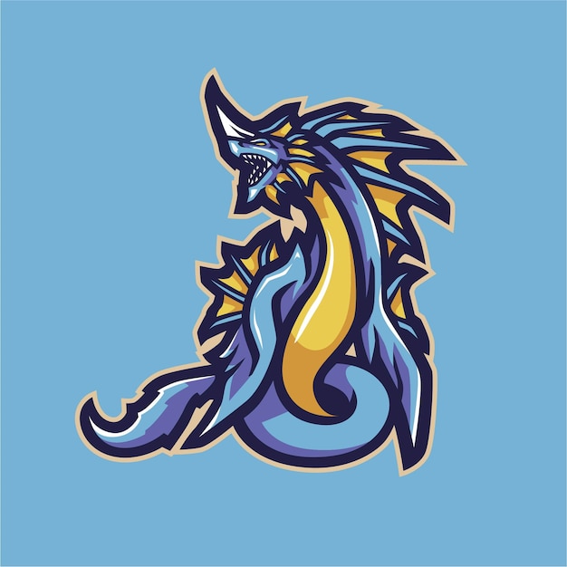 Mascotte del drago blu