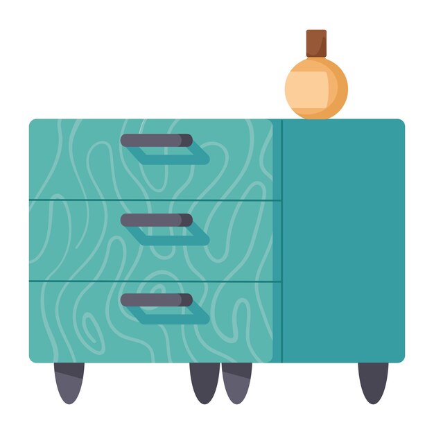 Vector blue drawer home furniture icon