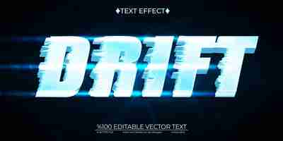 Vector blue drift editable vector 3d text effect