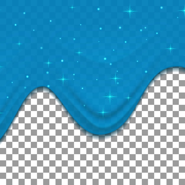 Синяя капающая слизь на прозрачном фоне