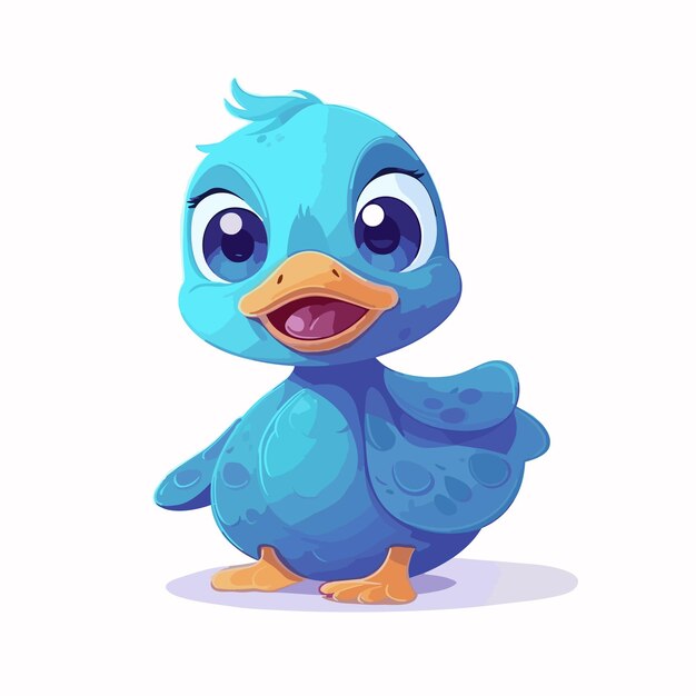 Premium Vector | Blue duck on white background