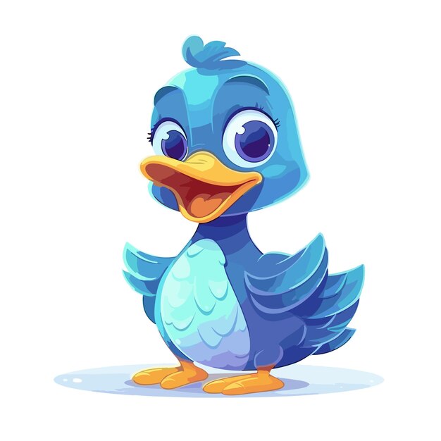 blue duck on white background