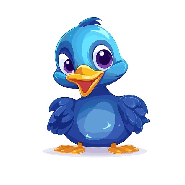 Premium Vector | Blue duck on white background