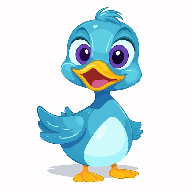 blue duck on white background