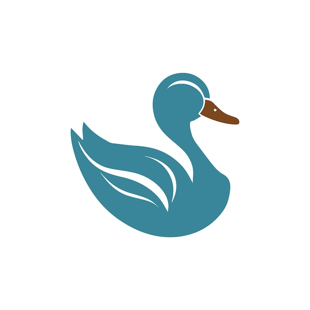 Blue duck with a white background