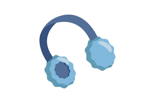 Vector blue earmuff winter sticker design