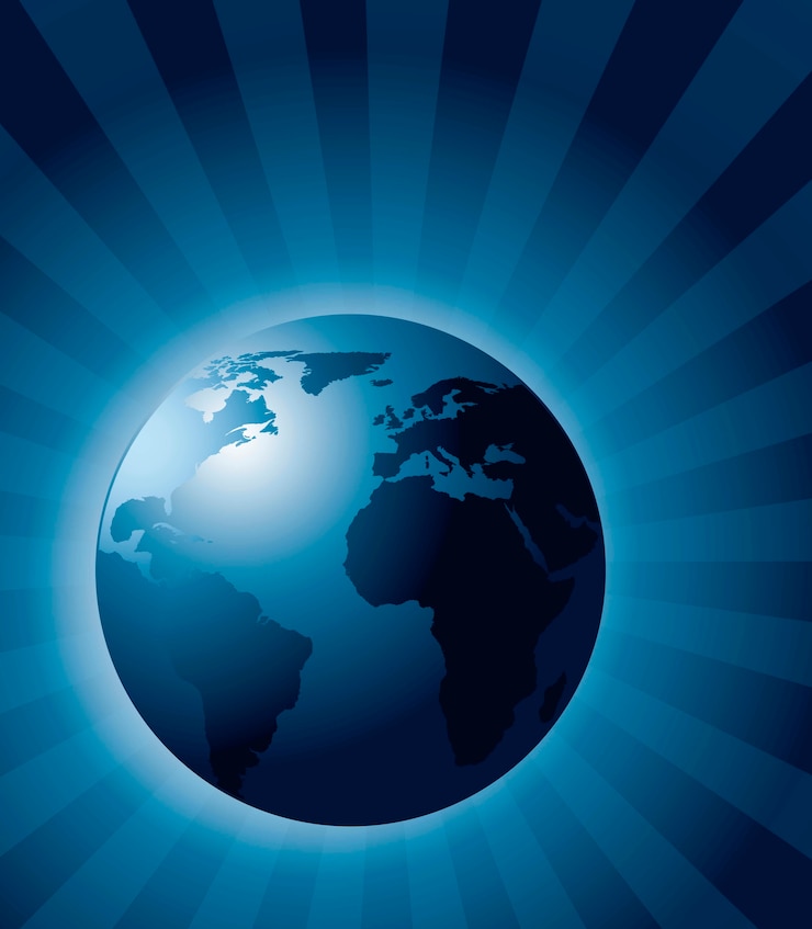 Vector blue earth realistic ecology background vector illustration