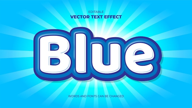 blue editable 3d text effect