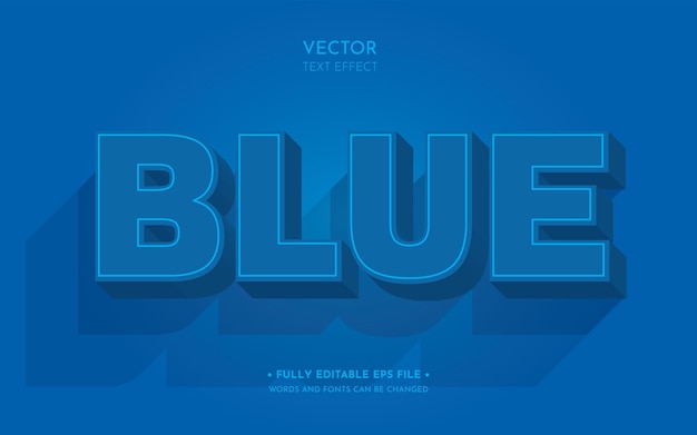 Vector blue editable 3d vector text effect