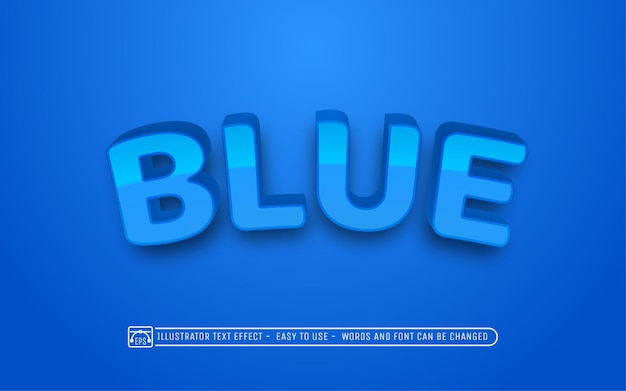 Blue editable text effect font style