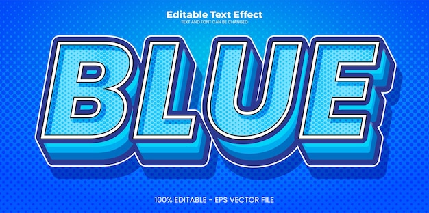 Blue editable text effect in modern neon style