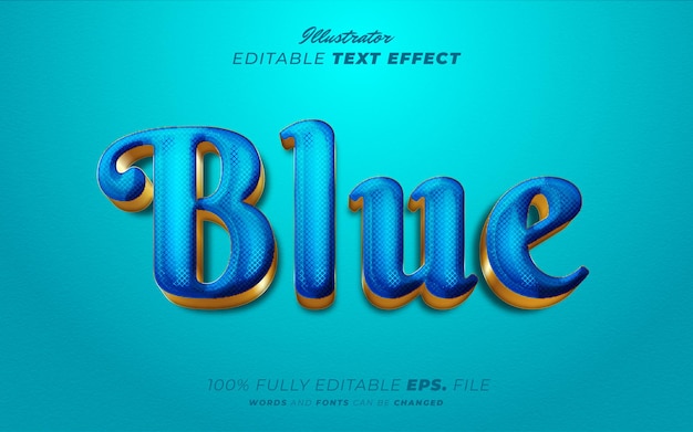 Blue editable text effect