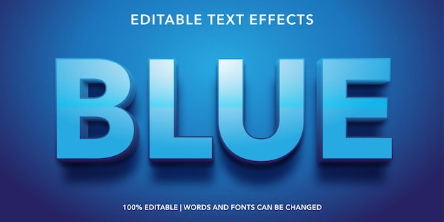 Vector blue editable text effect