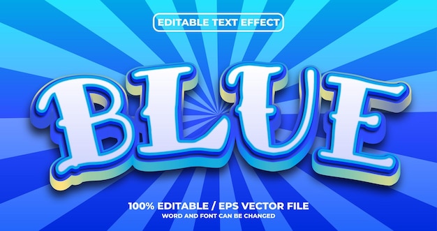 Blue editable text effect