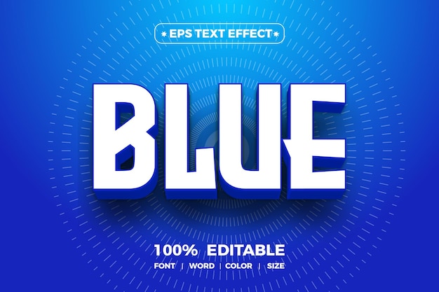 Testo blu modificabile effetto