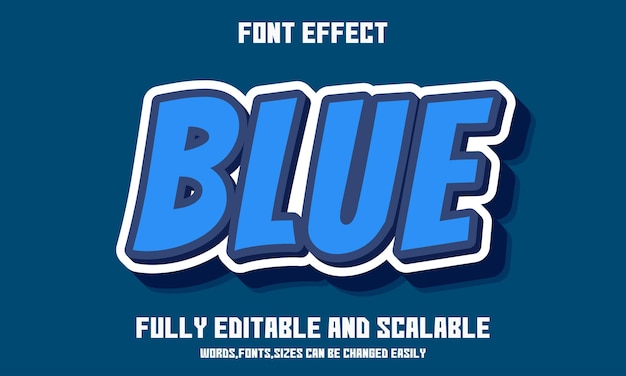 blue editable text effect