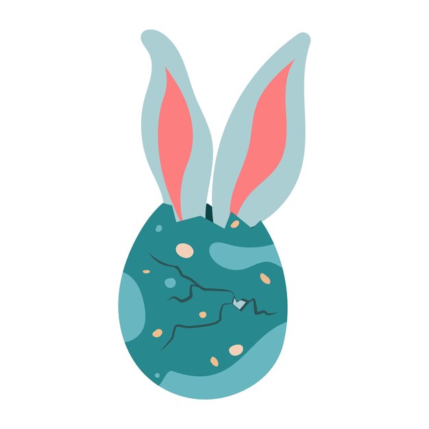 A blue egg with bunny ears is shown.