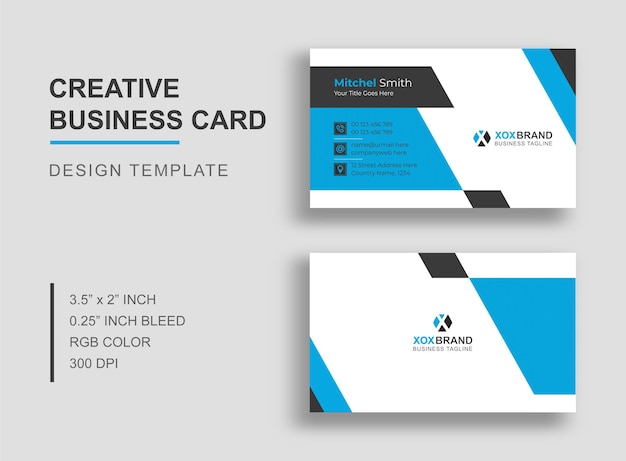 Blue elegant business card