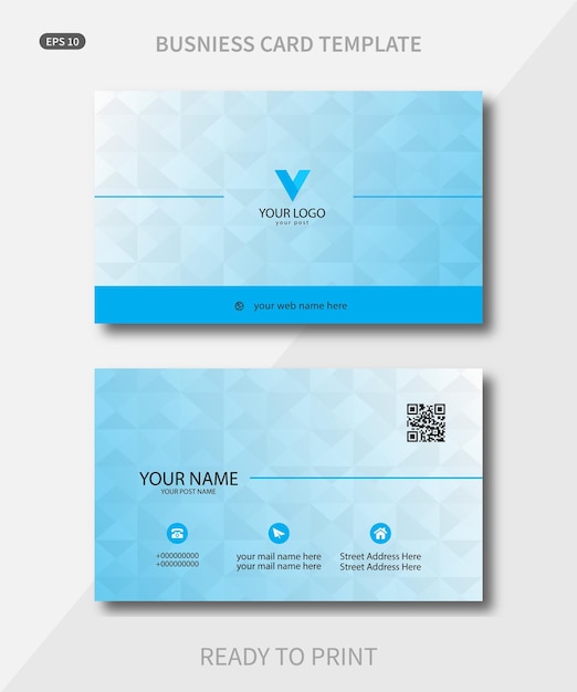 blue elegant corporate card template