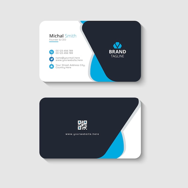 blue elegant corporate card