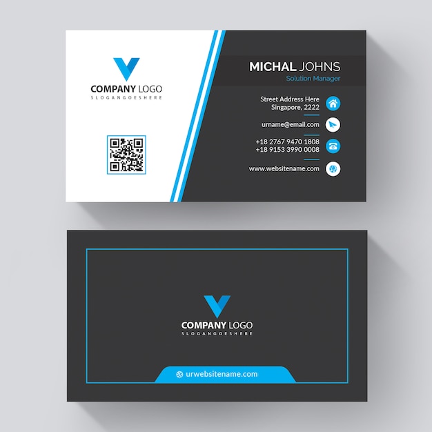 Vector blue elegant corporate card