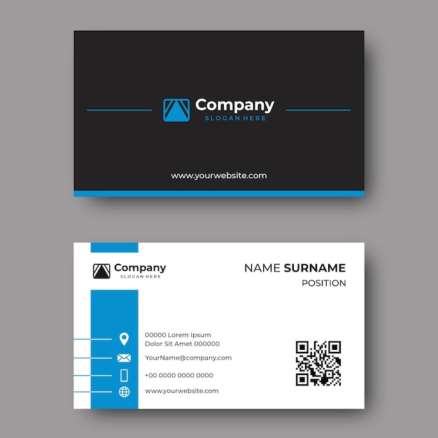 Blue elegant corporate card