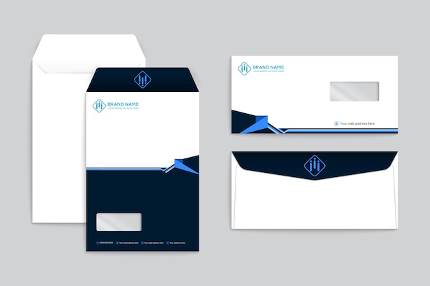 Blue elegant corporate envelope template