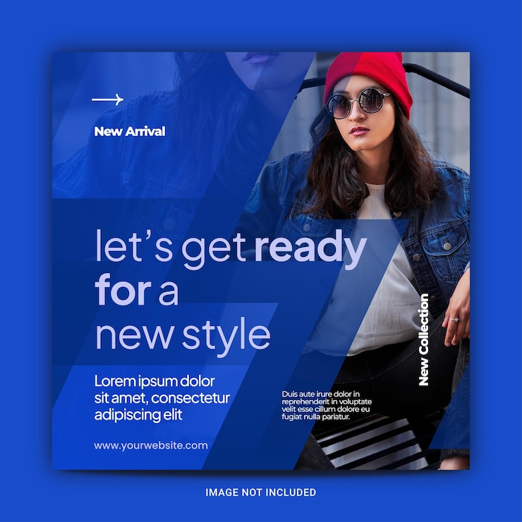 Vector blue elegant design fashion social media and instagram post template