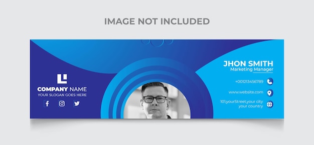 Premium Vector | Blue email signature template facebook cover design file