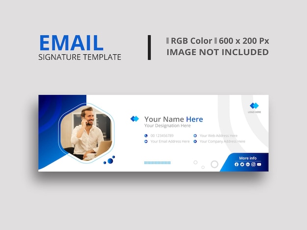 Modello di firma e-mail blu