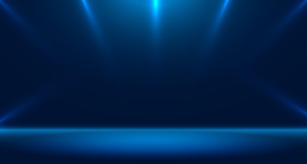 Blue empty room studio used for background and display of content design banner for advertise