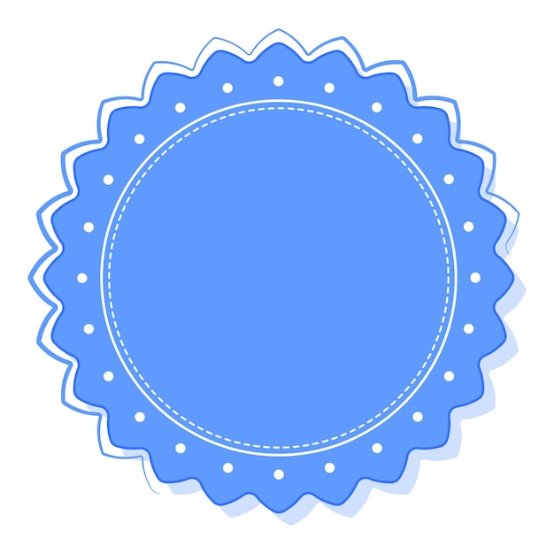 Blue Empty Round Label Element On White Background