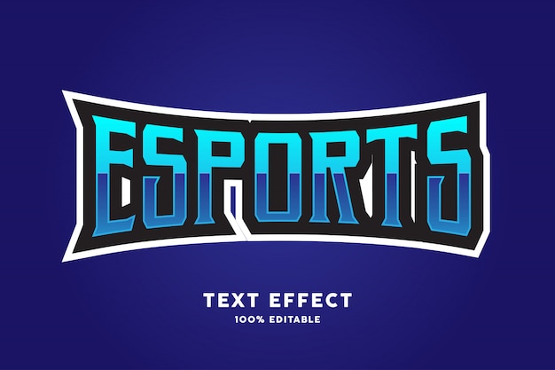 Vettore effetto di testo stile esports blu