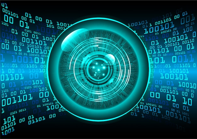 Vector blue eye cyber circuit future technology concept background