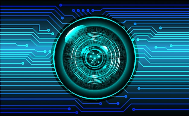 Blue eye cyber circuit future technology concept background