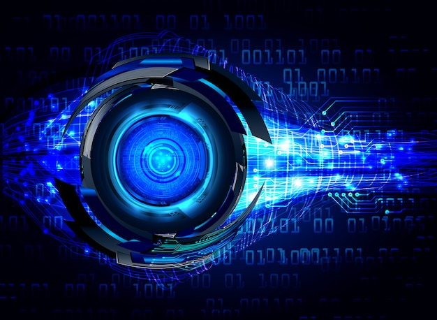 Blue eye cyber circuit future technology concept background