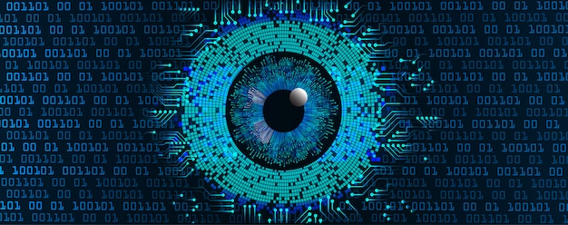 Blue eye cyber circuit future technology concept background