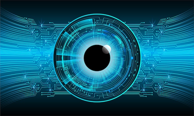 Blue eye cyber circuit future technology concept background