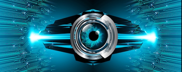 Vector blue eye cyber circuit toekomstige technologie